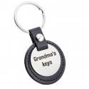 Personalised Leather Keyring – Round Tag & Custom Engraving