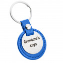 Personalised Leather Keyring – Round Tag & Custom Engraving