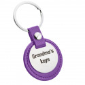 Personalised Leather Keyring – Round Tag & Custom Engraving