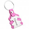 Personalised Leather Keyring – Girl-Shaped Charm & Custom Engraving
