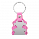 Personalised Leather Keyring – Girl-Shaped Charm & Custom Engraving