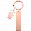 Engraved Rectangle Personalised Keyring with Girl Charm