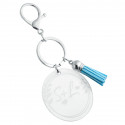 Personalised Acrylic Keyring with Tassel – Engraved Names or Initials