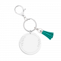 Personalised Acrylic Keyring with Tassel – Engraved Names or Initials