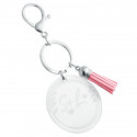 Personalised Acrylic Keyring with Tassel – Engraved Names or Initials