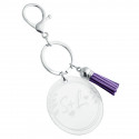 Personalised Acrylic Keyring with Tassel – Engraved Names or Initials