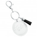 Personalised Acrylic Keyring with Tassel – Engraved Names or Initials