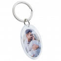 Personalised Acrylic Oval Photo Keyring – Custom Photo & Engraving