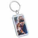 Personalised Acrylic Rectangle Keyring – Custom Photo & Engraved Text