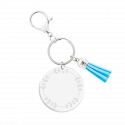Personalised Acrylic Monogram Keyring – Engraved Names with Tassel