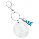 Personalised Acrylic Monogram Keyring – Engraved Names with Tassel
