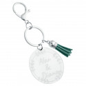 Personalised Acrylic Monogram Keyring – Engraved Names with Tassel