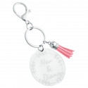 Personalised Acrylic Monogram Keyring – Engraved Names with Tassel