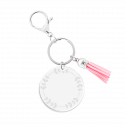 Personalised Acrylic Monogram Keyring – Engraved Names with Tassel
