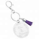 Personalised Acrylic Monogram Keyring – Engraved Names with Tassel