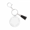 Personalised Acrylic Monogram Keyring – Engraved Names with Tassel