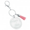 Personalised Acrylic Keyring with Tassel – Custom Engraved Names