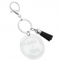 Personalised Acrylic Keyring with Tassel – Custom Engraved Names