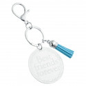 Personalised Heart Border Keyring – Engraved Text with Tassel