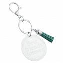 Personalised Heart Border Keyring – Engraved Text with Tassel