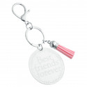 Personalised Heart Border Keyring – Engraved Text with Tassel