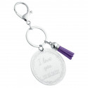 Personalised Heart Border Keyring – Engraved Text with Tassel