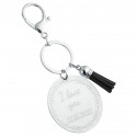 Personalised Heart Border Keyring – Engraved Text with Tassel