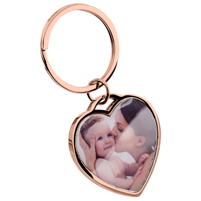 Luxury Heart Keyring with picture