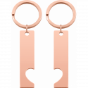 Personalised Couple Heart Engraved Keyrings