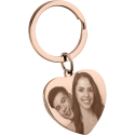 Personalised Heart Keyring – Engraved Photo & Custom Text