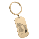 Personalised Keyring with Your Child's Drawing – Engraved Steel Military Keyring