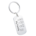 Personalised Family Illustration Keyring – Engraved Military Tag