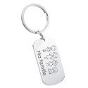 Personalised Family Illustration Keyring – Engraved Military Tag