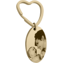 Personalised Oval Dog or Cat Photo Engraved Keyring