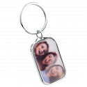 Personalised Luxury Rectangle Keyring with Dog or Cat Photo and Custom Names