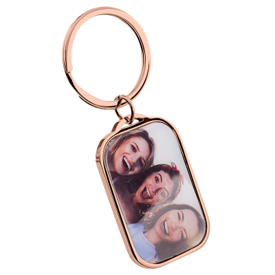 Personalised Luxury Rectangle Keyring with Dog...