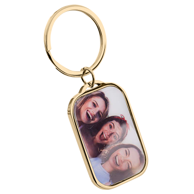 Personalised Luxury Rectangle Keyring with Dog...
