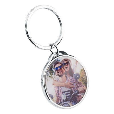 Personalised Luxury Circle Keyring with Dog or...