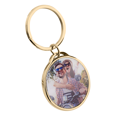 Personalised Luxury Circle Keyring with Dog or...