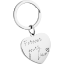 Personalised Heart Keyring – Engraved Handwriting & Custom Message