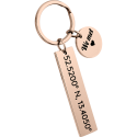Personalised Coordinates Keyring – Custom Location Design & Engraved Message