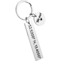 Personalised Coordinates Keyring – Custom Location Design & Engraved Message