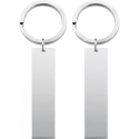 Set of 2 Personalised Keyrings – Matching Engraved Coordinates & Message