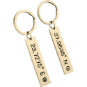 Set of 2 Personalised Keyrings – Matching Engraved Coordinates & Message