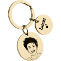 Personalised Round Keyring – Picture-to-Drawing Engraved