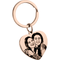 Personalised Heart Keyring – Photo Turned into a Sketch & Engraved