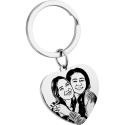 Personalised Heart Keyring – Photo Turned into a Sketch & Engraved