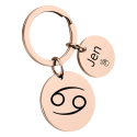 Personalised Round Keyring – Zodiac Sign Design & Custom Engraved Text