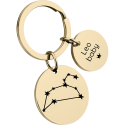 Personalised Round Keyring – Constellation Design & Custom Engraved Text