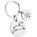 Personalised Round Keyring – Constellation Design & Custom Engraved Text